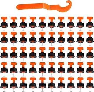 50 Sets Tile Leveling System Kit Reusable Tile Installation Tool Kit for Builing Walls & Floors