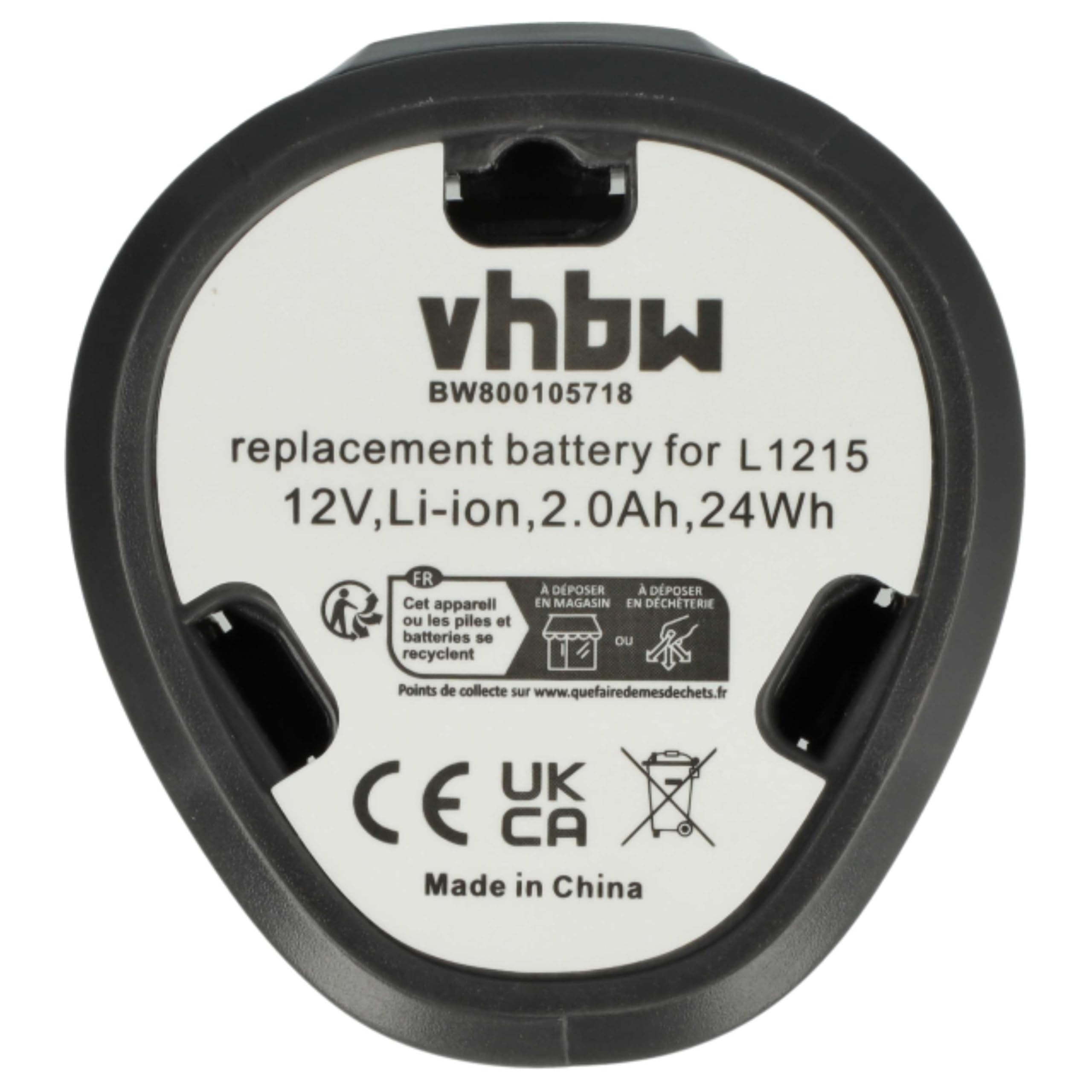 vhbw 3x batteria compatibile con AEG BLL12C, BS12C2, BS12C, BSB 12C, BBH12, BBS 12C, BLL 12C, BS 12C utensile elettrico (2000 mAh, Li-Ion, 12 V)