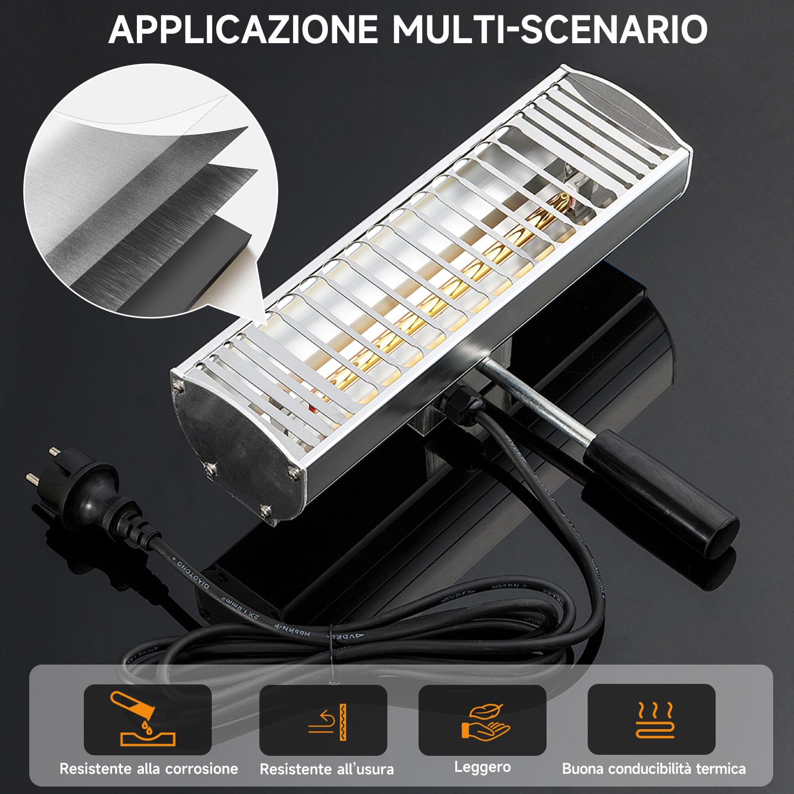 DATOUBOSS Lampada Infrarossi per Carrozzeria 1000W, Lampada per Asciugatura Vernice 220V, Essiccatore Portatile per Riparazione Carrozzeria Auto e Lavori di Verniciatura (300×150mm)