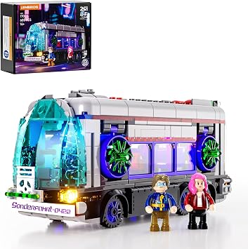 Lumibricks Cyberpunk Future-Bus Lighting-Building-Bricks Set - Cyberpunk City Future Vehicle Collection LED Light 2in1 Car Model Display Set 605 Pcs for Adults and Sci-fi Lovers
