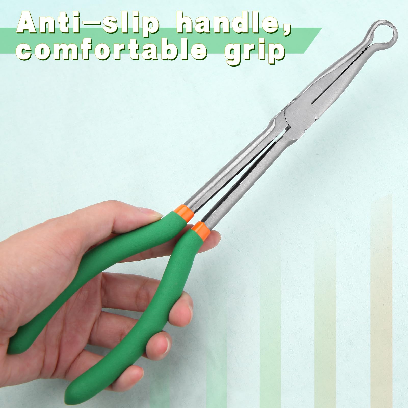 LEONTOOL 11-Zoll-Schlauchzange mit langer Reichweite Ringzange, 1/2-Zoll-Durchmesser Zündkerzenentfernungswerkzeug Zündkerzensteckerentfernungszange mit gezackten Backen