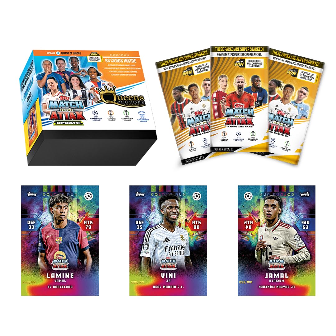 ToppsUEFA Champions League Match Attax 24/25 Trading and Collectible Card Game - Colour Run (Combo - 3)