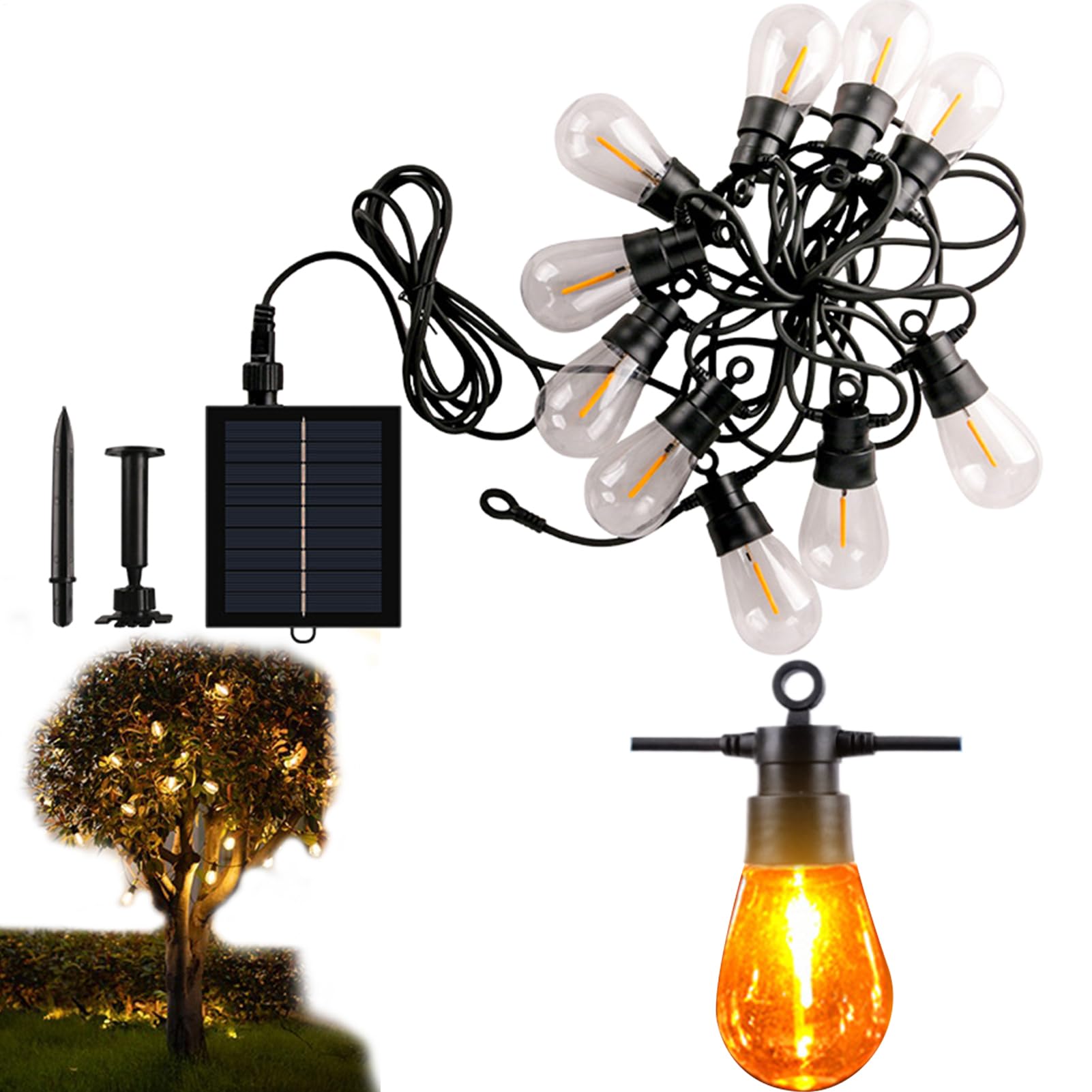 Lampki Solarne Zewnętrzne 8 trybów wodoodporne dekoracyjne oświetlenie