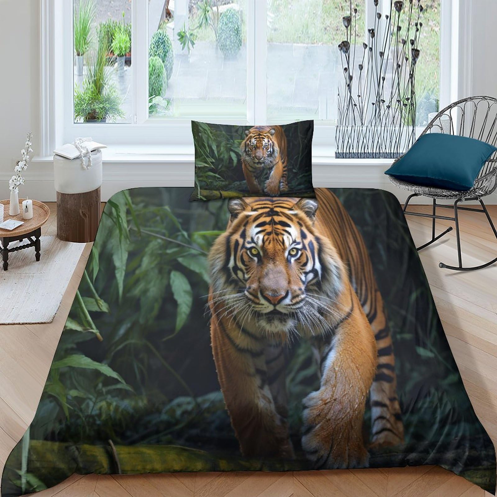 Parure de lit tigre 135x200 cm pour transformer la décoration d'une chambre d'ado