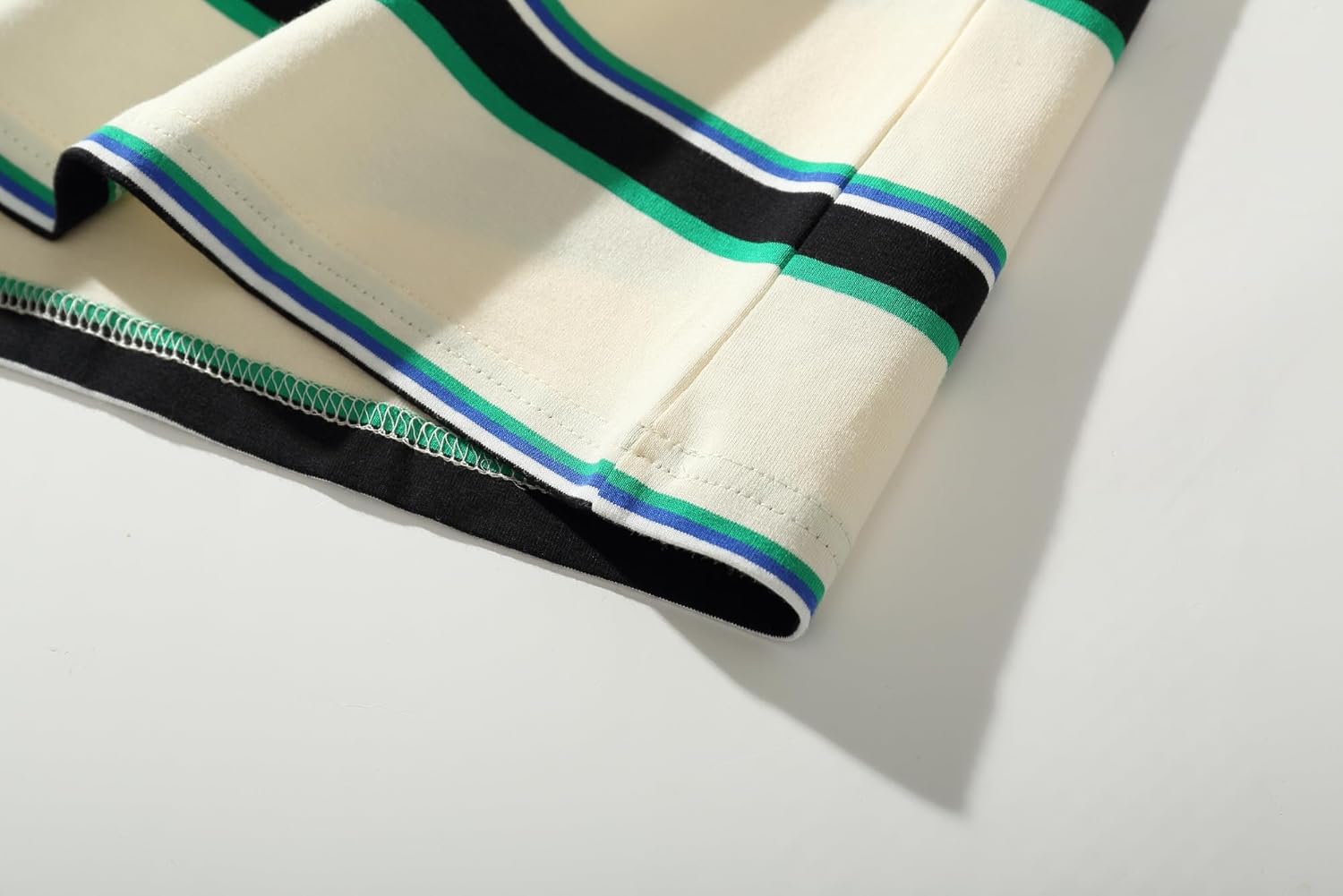 KLIEGOU Men's Fashion Loose Fit Crewneck Stripe T-Shirt - Image 7