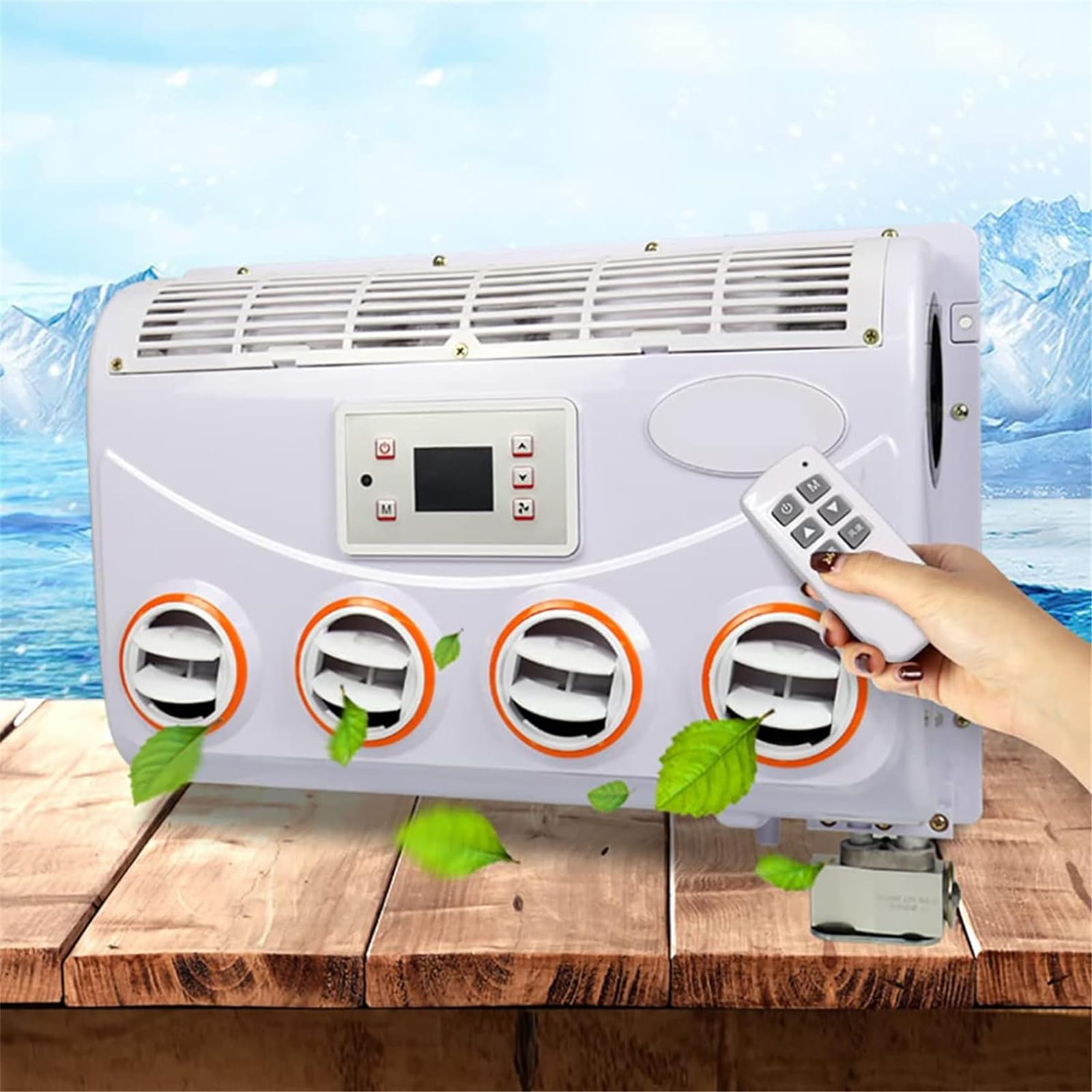 Generic Bianca, 12V/24V Condizionatore d'Aria del Tetto del Camper, Climatizzatore per Camion, Bus e RV, Regolazione della Temperatura