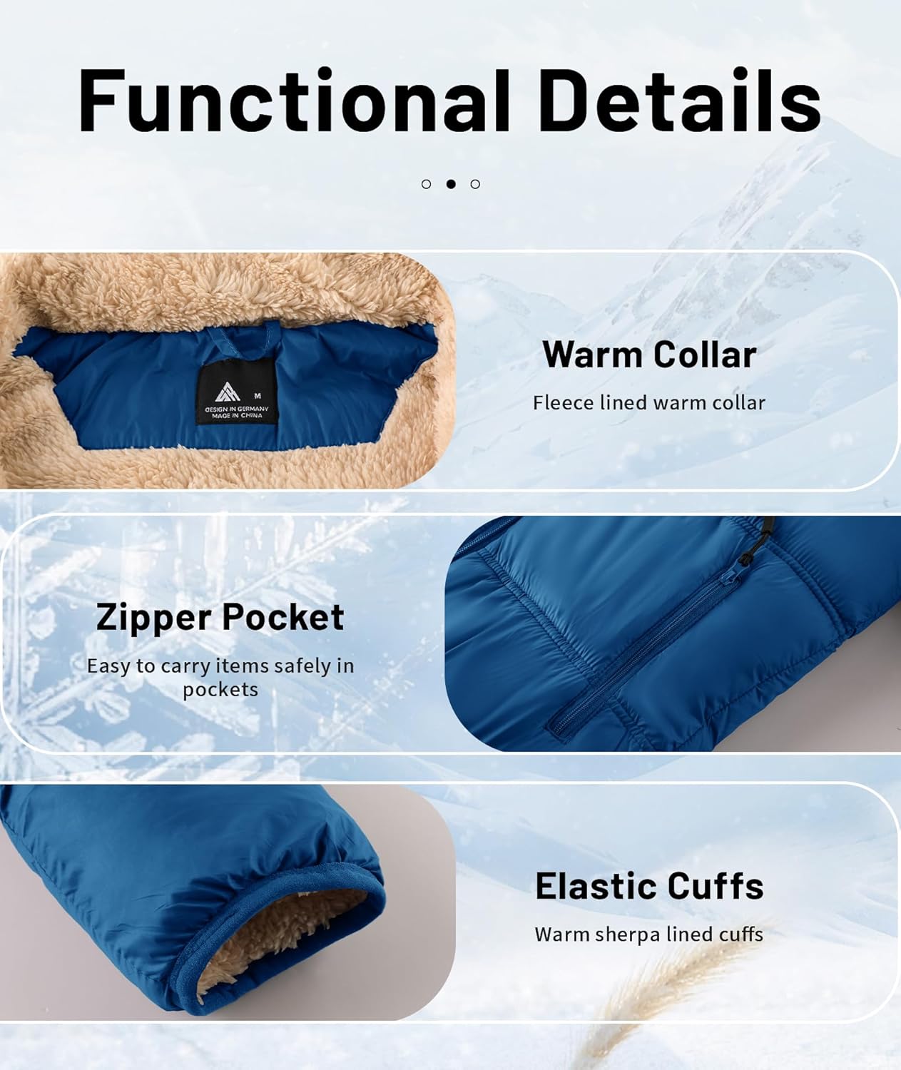 ZITY Boy's Winter Coat Thermal Puffer Jacket Warm Sherpa Fleece Lined Water-Resistant Zip Outerwear Coat with Detachable Hood - Image 6