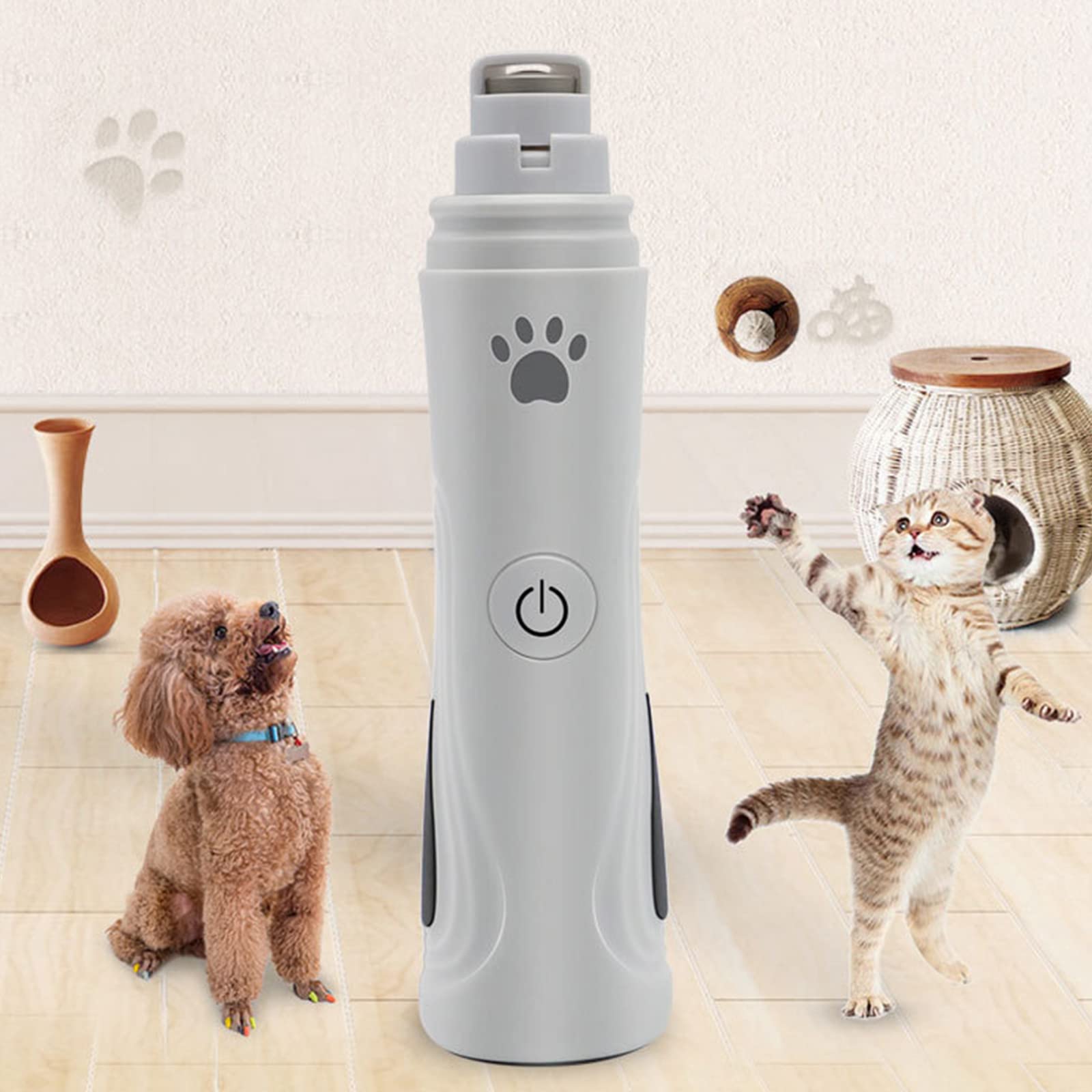 Lime À Ongle Chien Et Chat avec 2 Lumières LED,Coupe Ongle Chien Electrique, Ponceuse pour Ongles,Broyeur À Griffes pour Chien, avec 2 Vitesses, 60DB Ultra-Silencieux, USB Charge Rapide