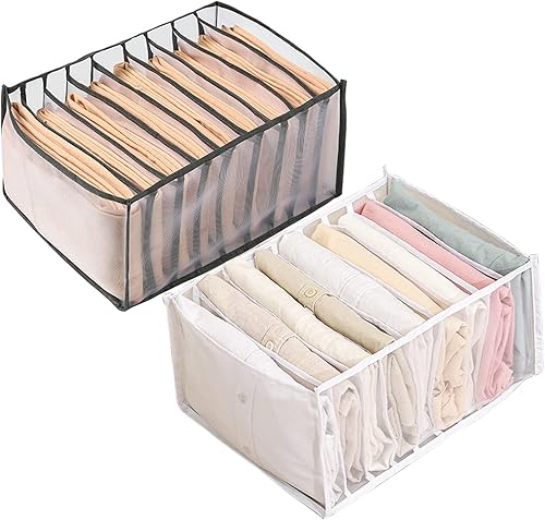 KesaPlan Organizador de ropa de armario de 3 piezas, 779 rejillas visibles plegables organizadores, caja de almacenamiento con compartimento con