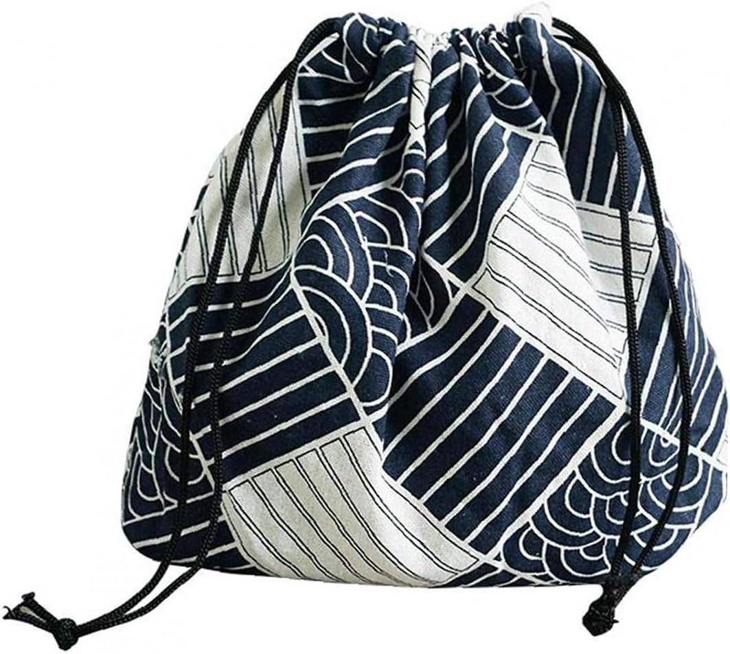 Lunch Bento Box Bag Drawstring Cloth Lunch Cooler Box Insulated Cool
