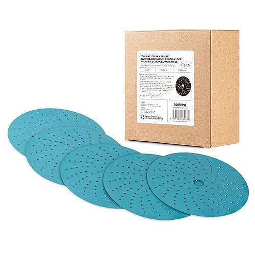 toolant Disco de lijado limpio de 6 pulgadas de grano 600 con múltiples agujeros, abrasivo de cerámica, sin polvo, alto rendimiento, larga duración,