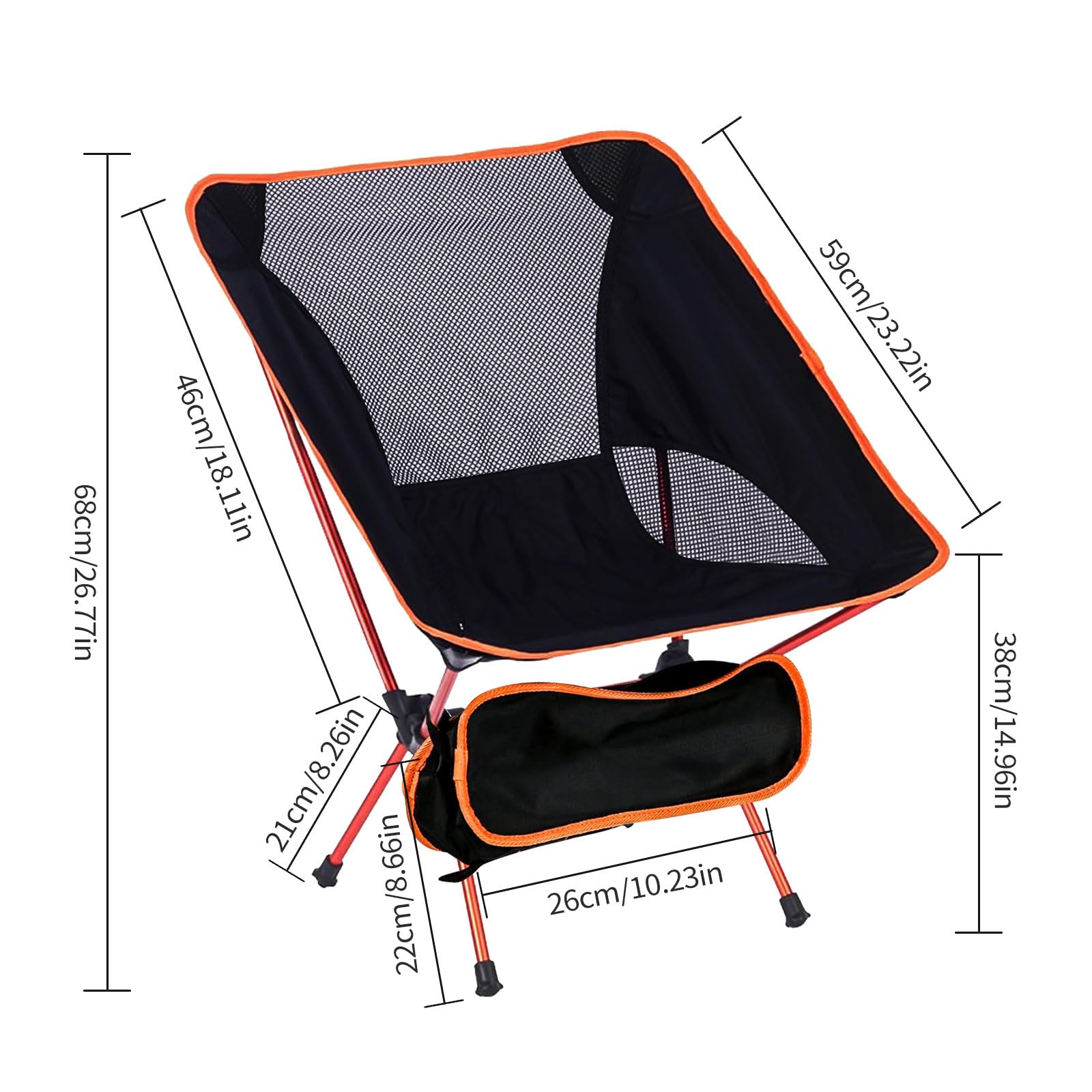 Aluminiumrahmen Campingstuhl Ultraleicht Faltbar Bis 140 Kg Tragbarer Klappstuhl Für Picknick Angeln Outdoor Beach