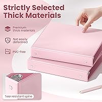 Vista 4 de SUNEE Carpeta de 3 anillos de 1 pulgada, paquete de 4 carpetas Clear View de 1 pulgada, tres anillos sin PVC (se ajusta a 8.5 x 11 pulgadas)