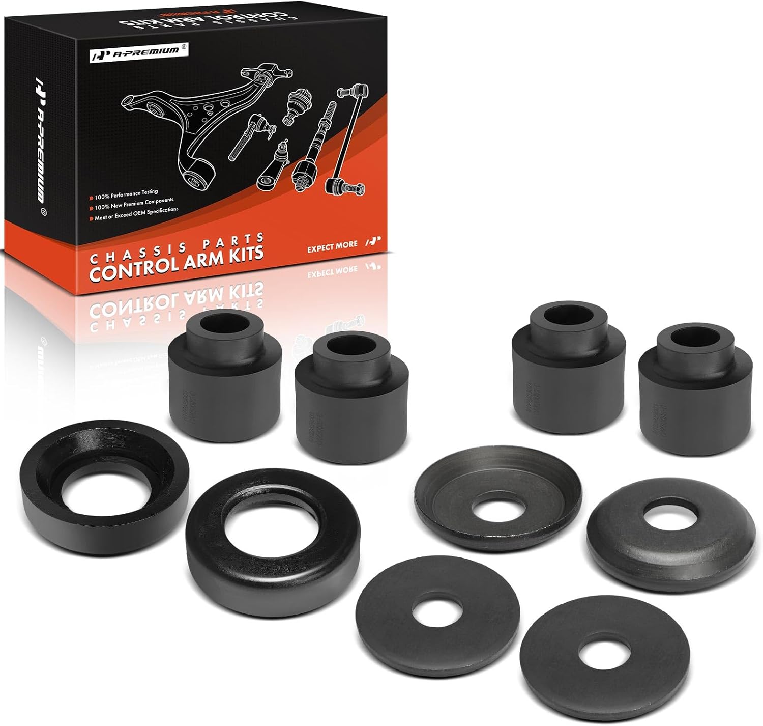 A-Premium 4 x Front Radius Arm Bushing Kit, Compatible with Ford - 1977-2007 - E-100/E-150/E-250/E-350/E-350 Econoline, E-100/E-150/E-250/E-350 Econoline Club Wagon, E-450 Econoline Super Duty