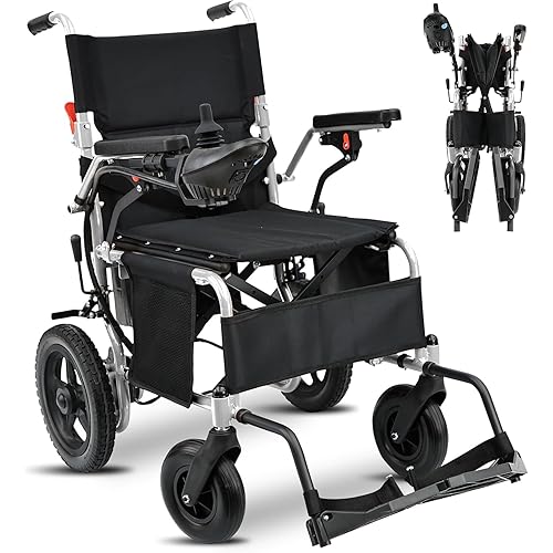 YF001 Zygenair Durable Electric Wheelchairs for Adults, Lightweight Foldable Power Wheelchair with 500W Motors, 13Ah Battery, 15 Miles Range, All-Terrain（Sliver）