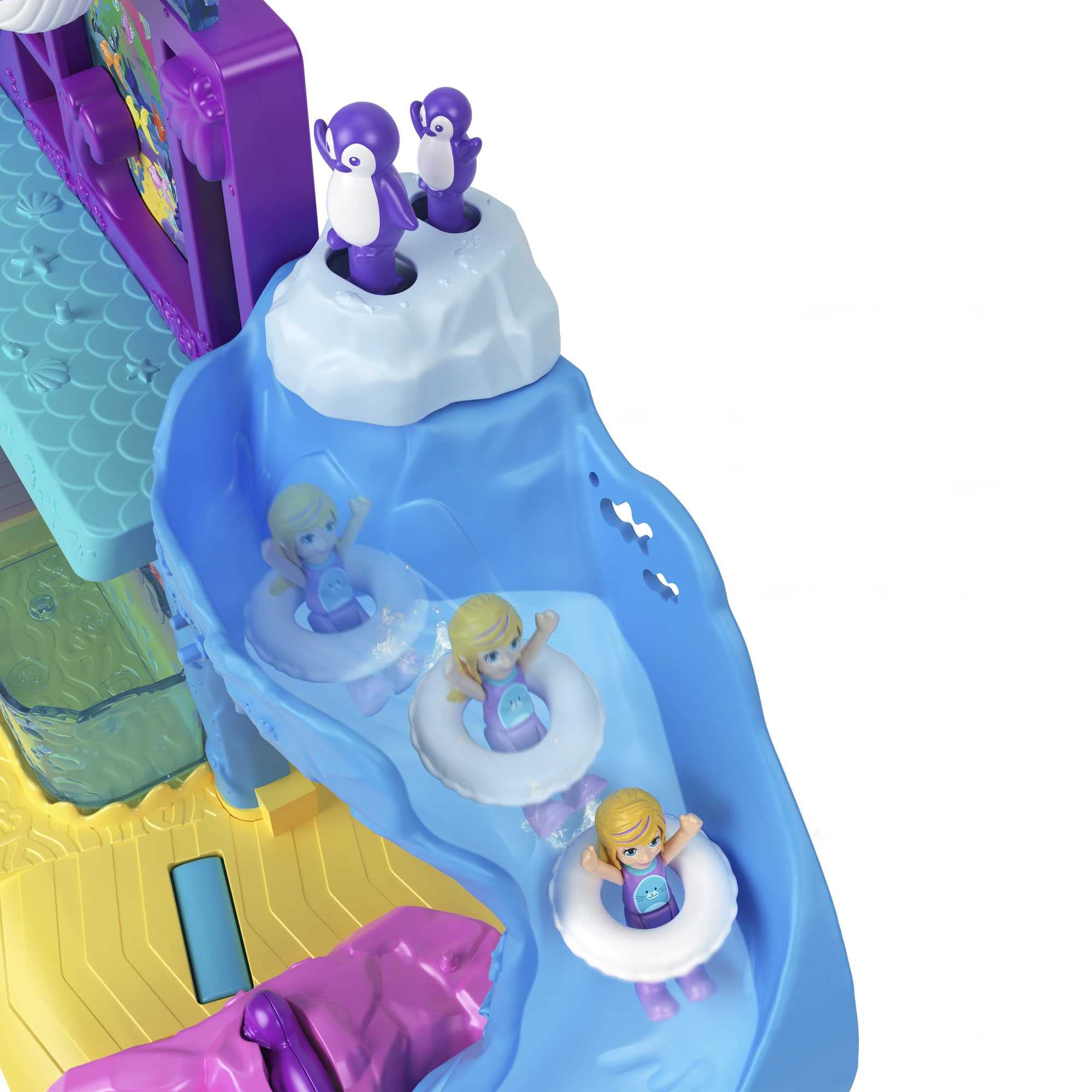 Polly Pocket Pollyville Aquarium Starring Shani Playset with 2 Dolls, Toy Car, and 11 Accessories Including 8 Sea Animals - Image 4