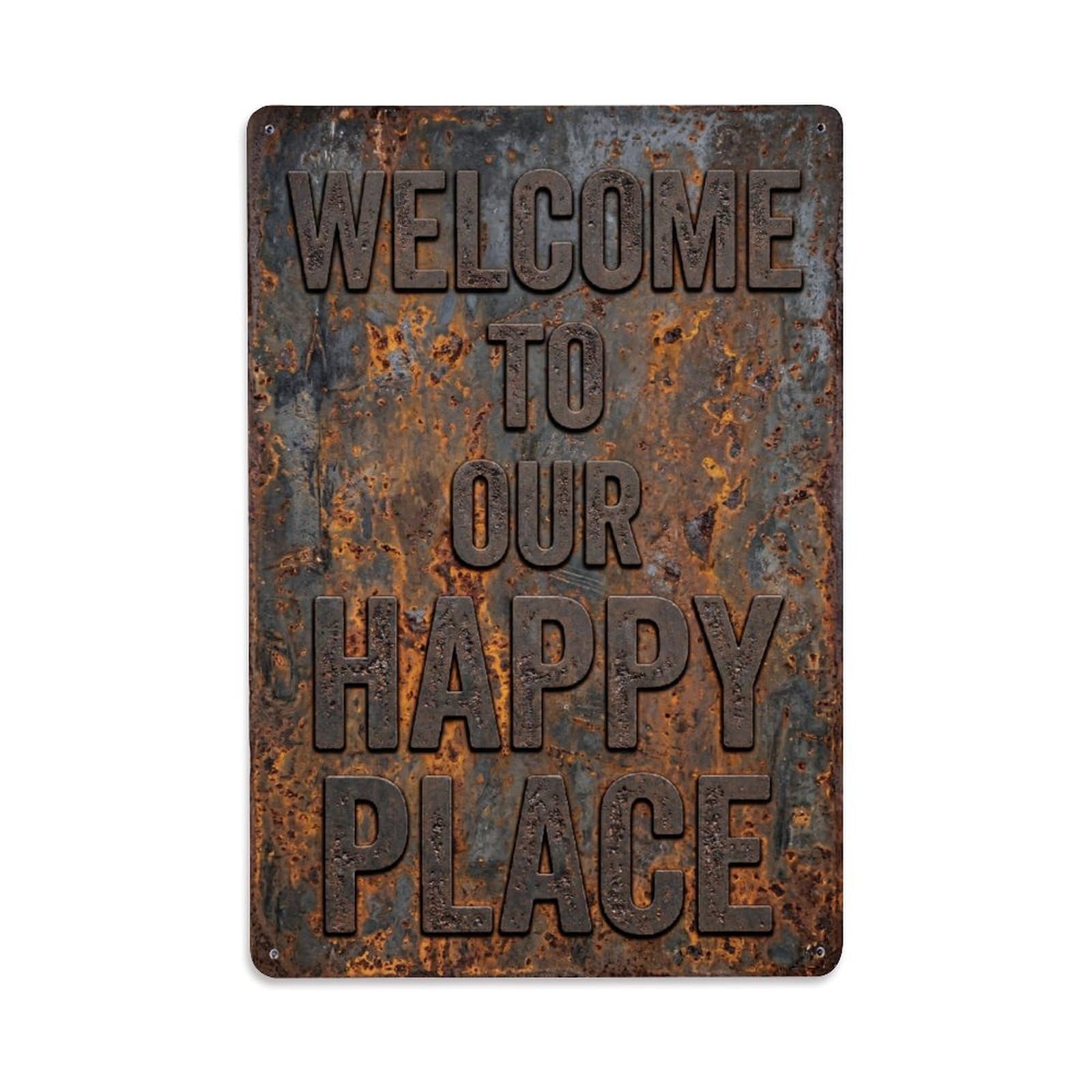 Modern Welcome Distressed Entryway Vintage Metal Tin Sign Plaque Wall Decor for Cafe, Club, Garden Metal Poster 8x12Inch