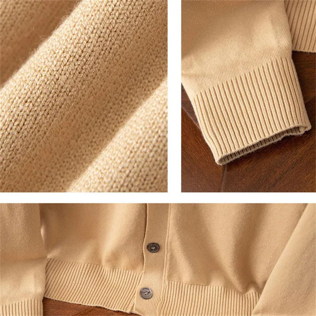 Cárdigan de punto de cachemira para hombre, talla grande, con cuello en V, para otoño e invierno, de lana cálida, de alta gama