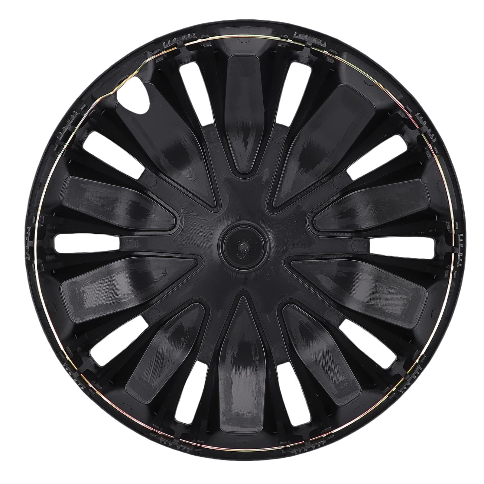Dilwe 4 copricerchi in plastica ABS resistente, decorazione per auto da 40,6 cm, per modelli di pneumatici R16 (nero)