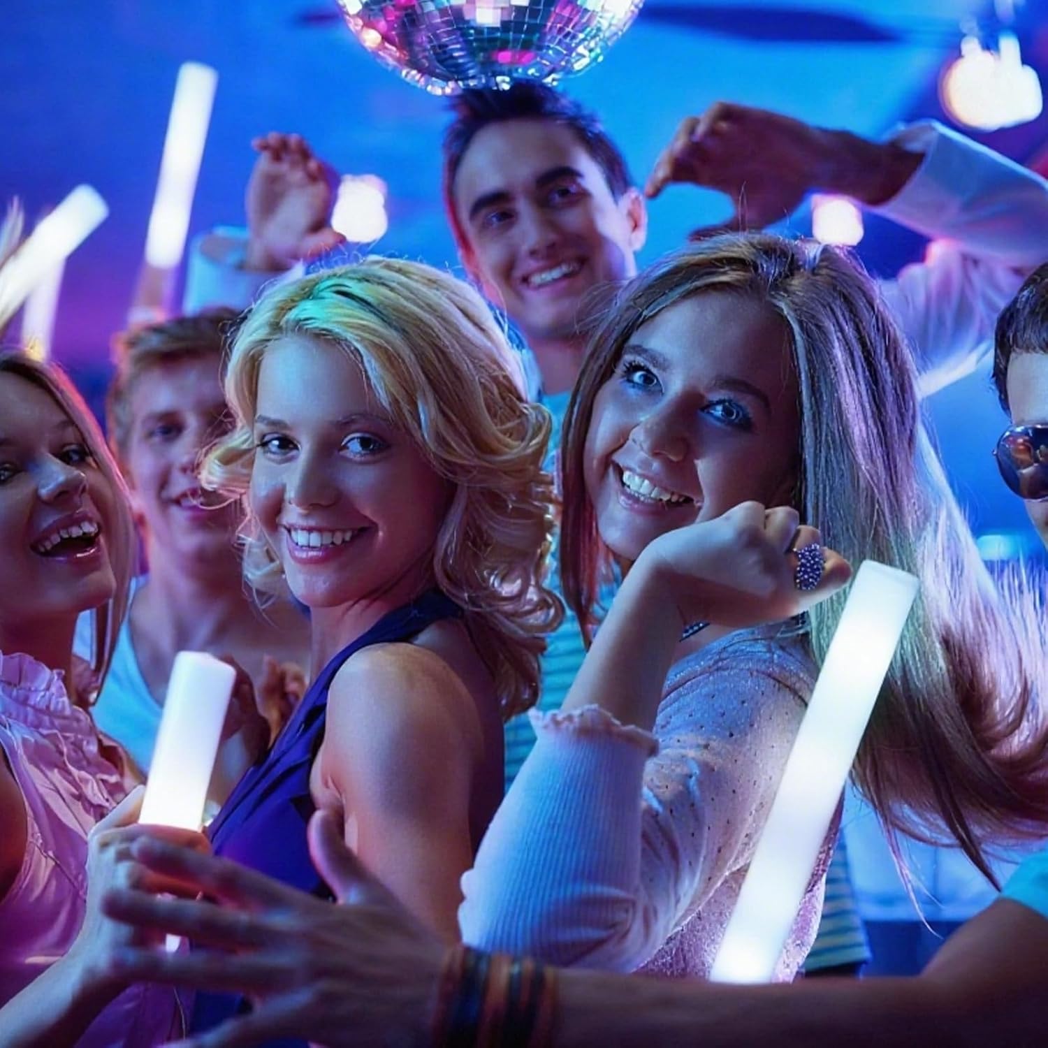 30 Pcs Foam Glow Sticks Bulk Party Pack, White Flashing Foam Light Up Sticks, Led Lights Stick Glow In The Dark Party Supplies for Wedding Favors, Concert, Raves, Carnivals, Easter