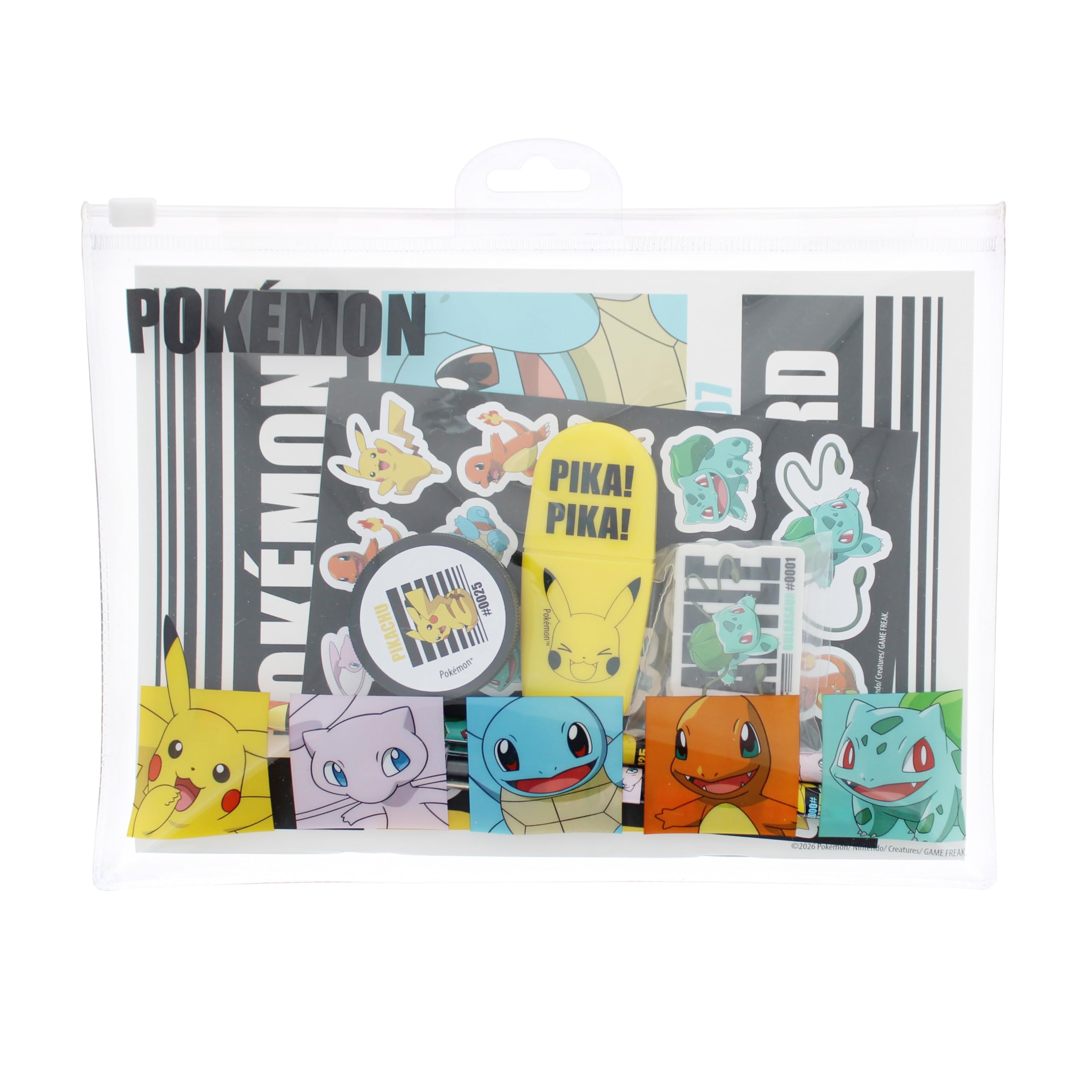 Pokemon Super Stationery Set | Includes Notebook, Stickers, Highlighter, Pencil, Pen, Eraser & Sharpener | Back to School Essentials | Official Pokémon Stationery, Gifts & Accessories