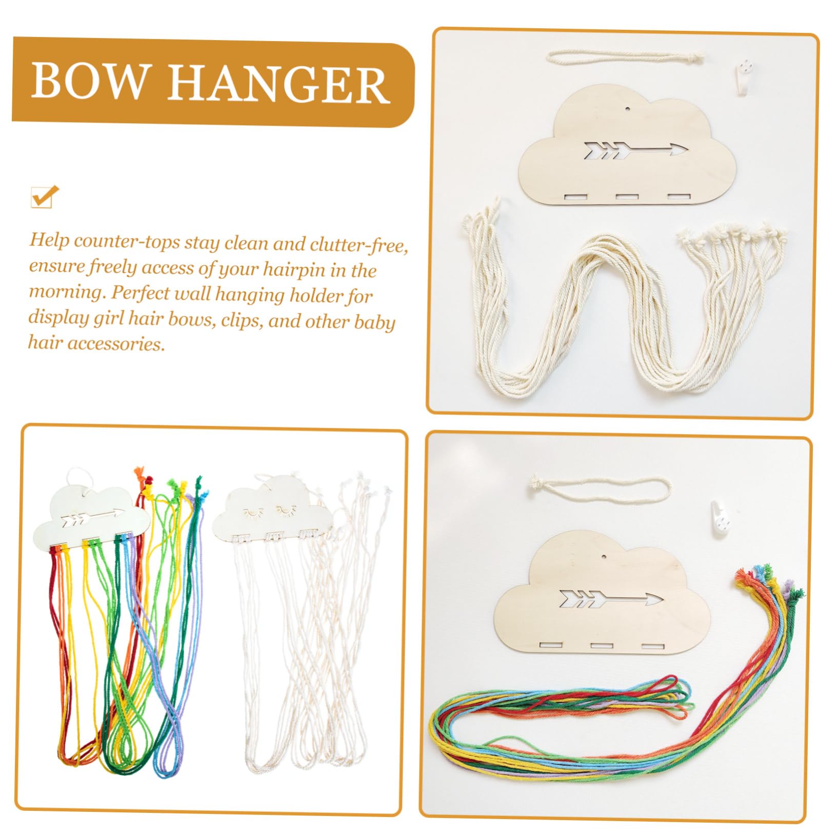 Beatifufu Organize Hair Bows Bow Hanger Holder for Girls Keep Counter Clean Easy Access Wall-mounted Hair Accessories Organizer