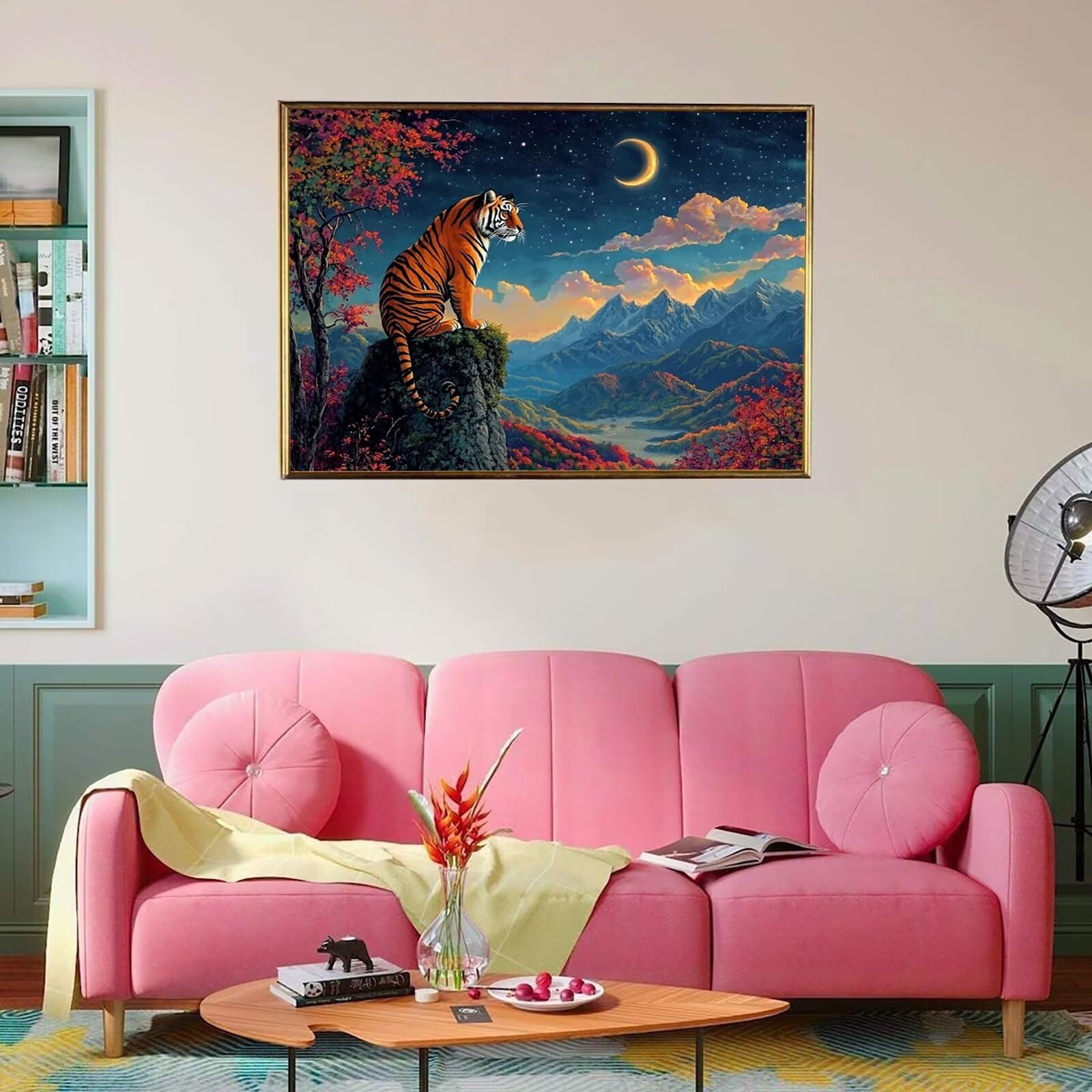 Tiger Puzzle 1500 elementów, trudne puzzle, drewniane puzzle dla całej rodziny, zestaw "zrób to sam", dla dorosłych, nadają się jako dekoracja ścienna i prezenty dla kobiet, temat: krajobraz 8p-395