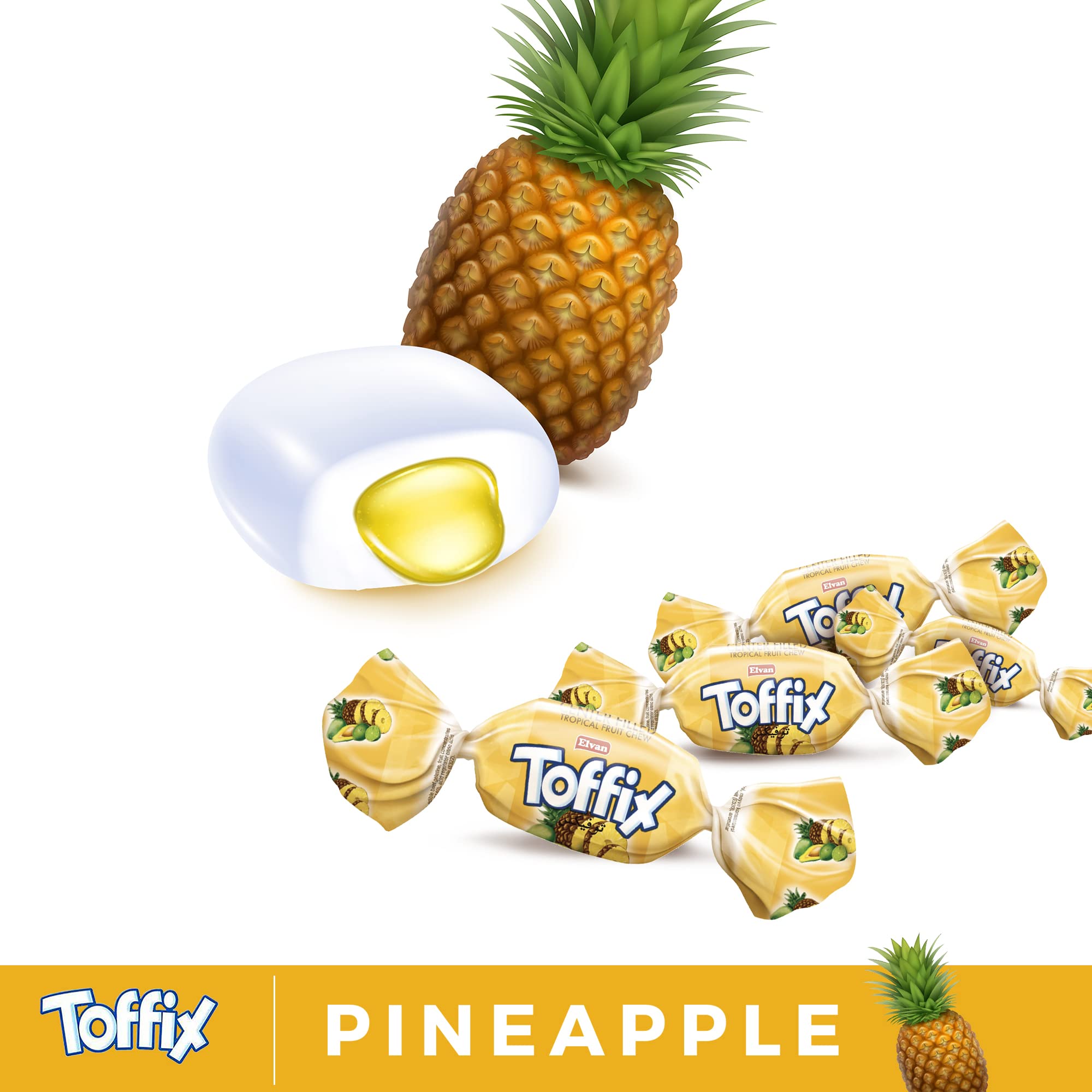 TOFFIX Fruit Chews Assorted Bulk Candy 250+ Pieces CenterFilled