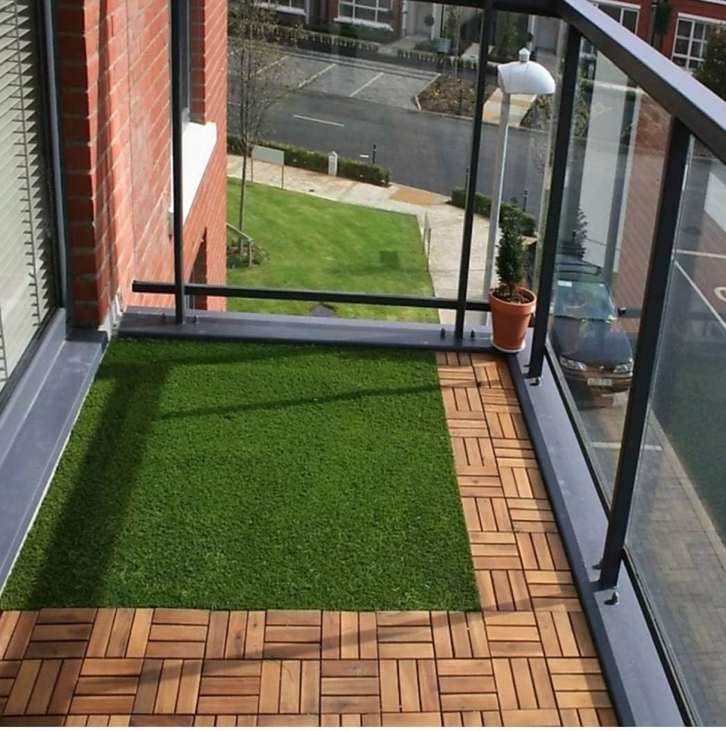 CHETANYA Loomtex High Density Artificial Grass for Balcony/Garden/Carpet/Door Mat with 4 Layer Protection 2x4 feet(Set of 1,Natural Green)