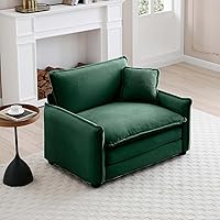 Vista 90 de Sofás seccionales grandes de 115.34" para sala de estar, sofá de pana color camel de asiento profundo de 3 plazas en forma de L, sofá seccional