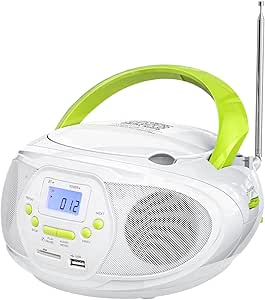 Amazon.com: YOWGULF Portable CD Player Bluetooth Boombox Speaker with ...