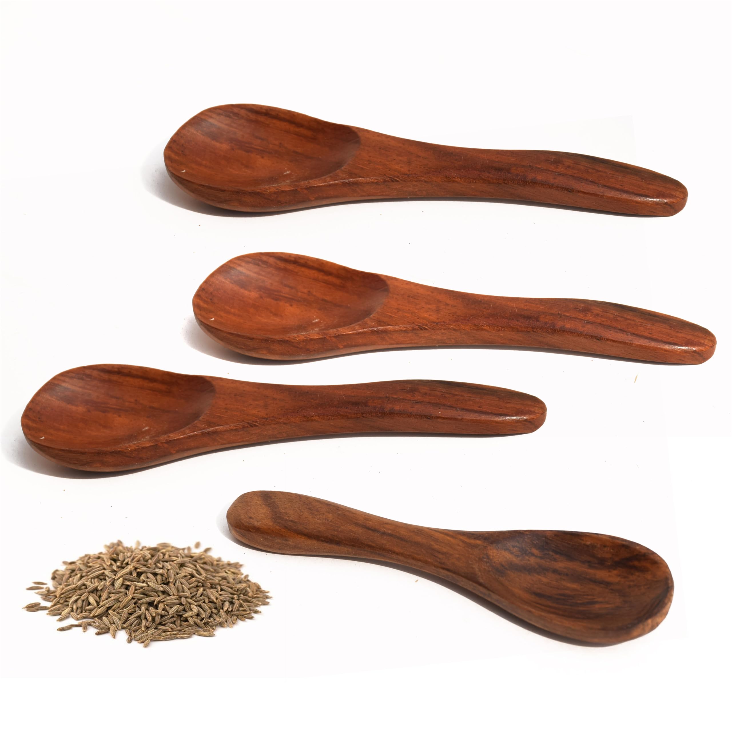 Pure Source India Wooden Masala Spoon for Small Containers, Handmade Wooden Spoon for Tea, Coffee, Sugar, Condiments & Spices, Set of 4 (4 Inch) (B0C71BMVQ4) Amazon Price History, Amazon Price Tracker