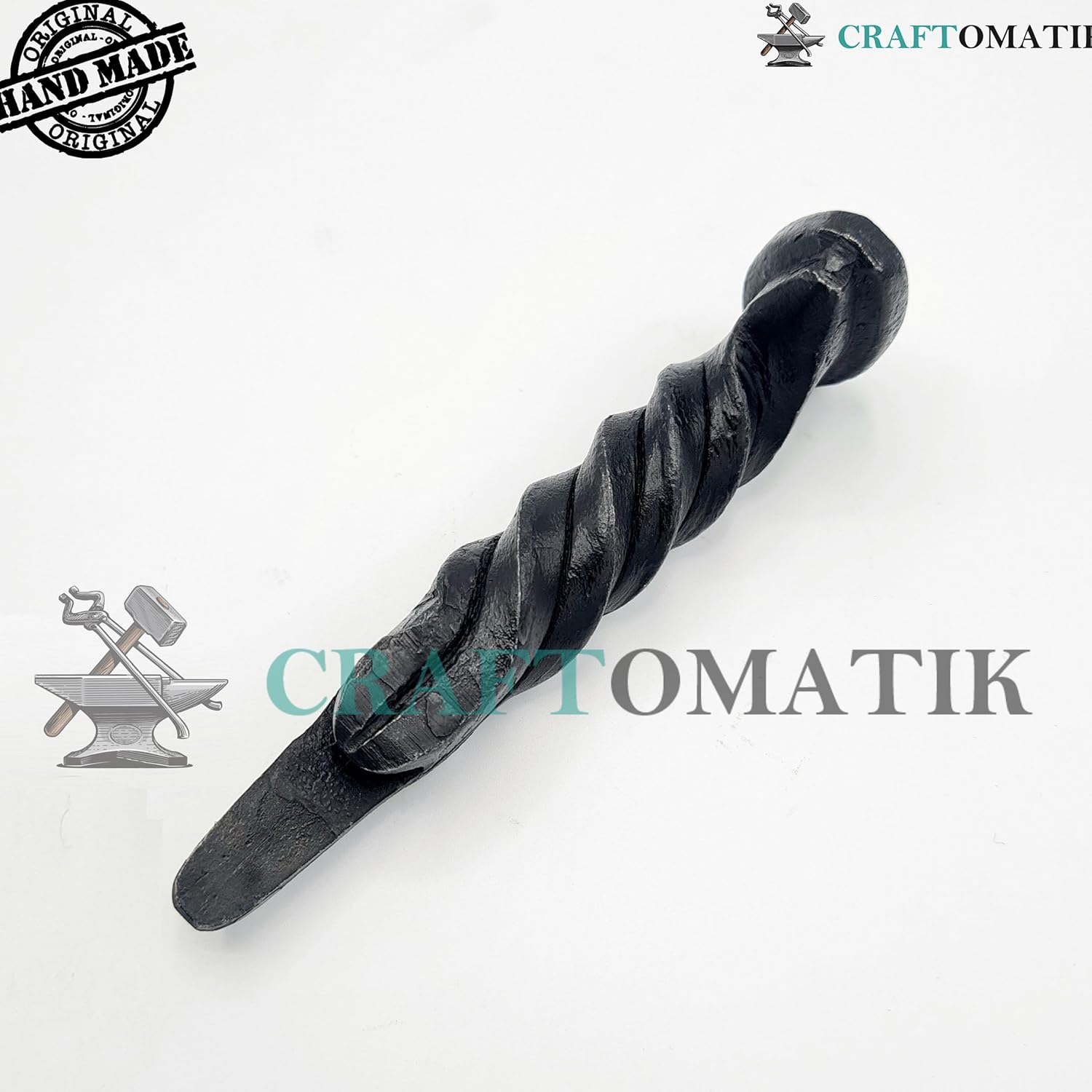 Hand-forged bottle opener, twisted wrought iron bottle opener, medieval style, HFCS05