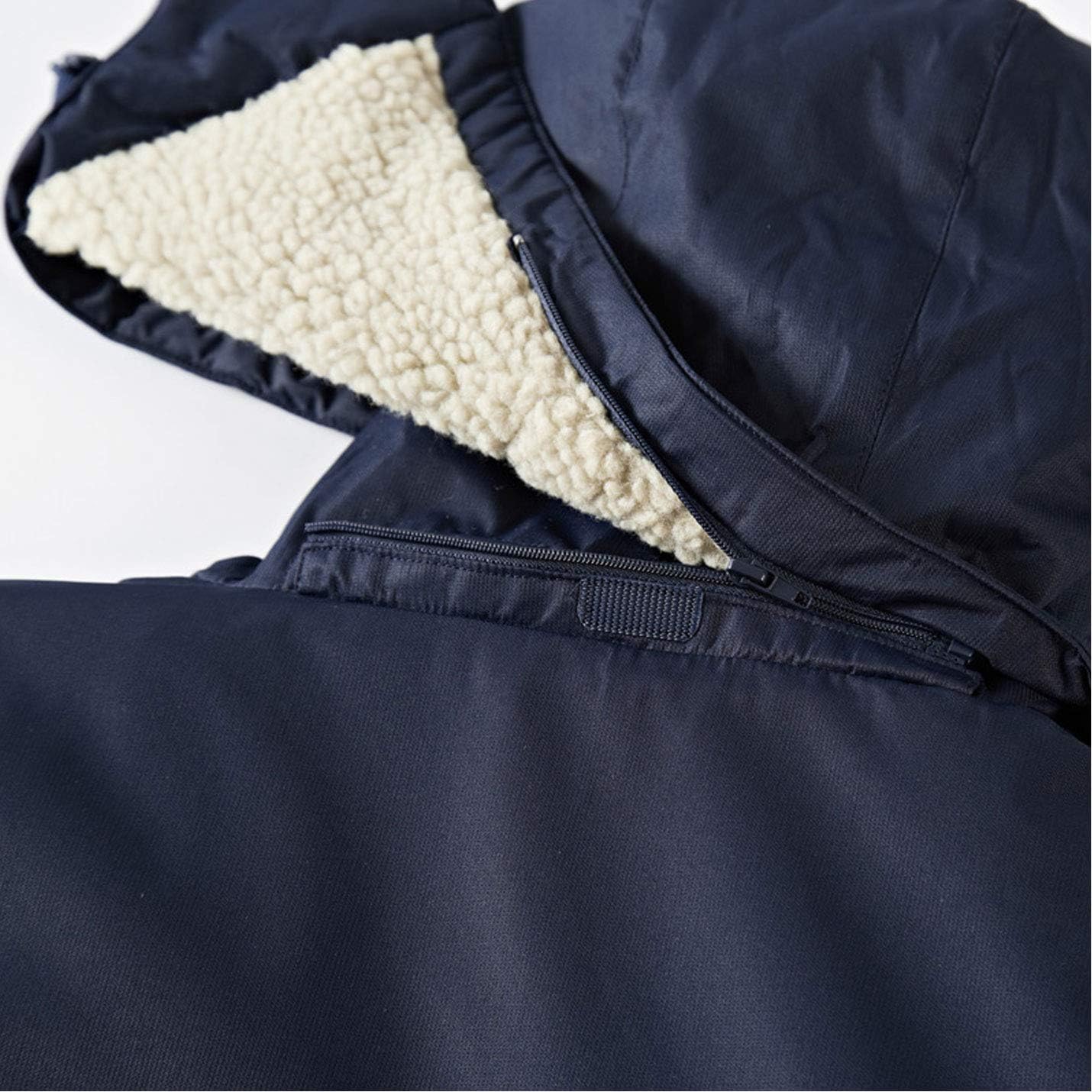 Flygo Men's Outdoor Water-Resistance Fleece Jacket Front-Zip Hooded Rain Jackets Windbreaker