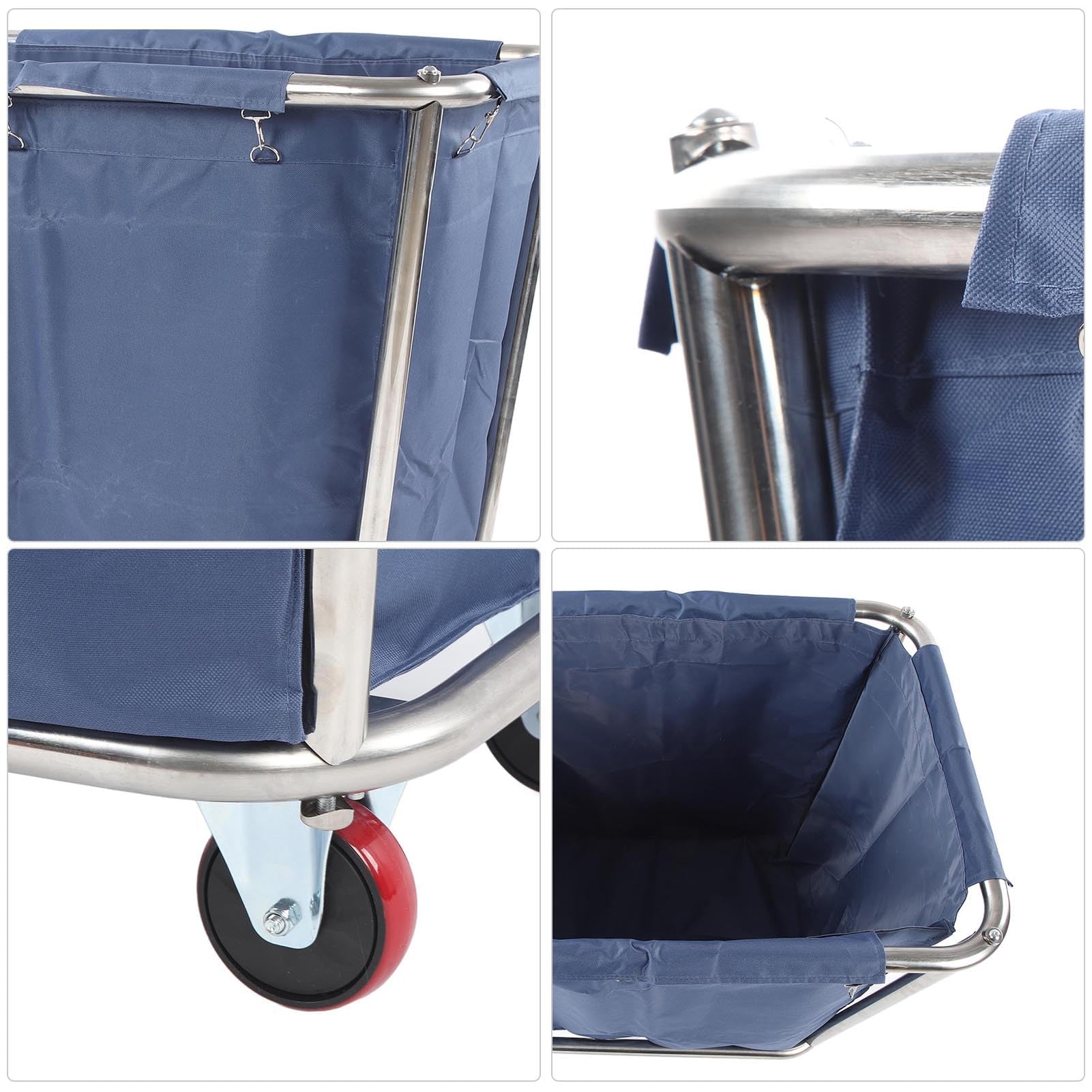Carrito de Lavandería, Cesta de Lavandería Comercial con Ruedas, Cesta de Lavandería, Clasificador de Ropa con Marco de Acero para el Hogar, Hotel, Lavandería, 350 L