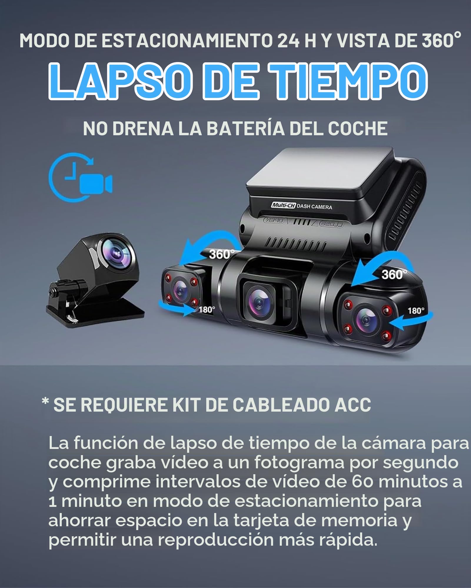 4 Lentes Dashcam 4x1080P Frontal,Lzquierda,Derecha y Trasera Cámara de Coche con GPS WiFi Monitor de Aparcamiento,Lnfrarrojos Visión Nocturna 150° Dash CAM,Pantalla de 3 Pulgadas Gratis 128GB