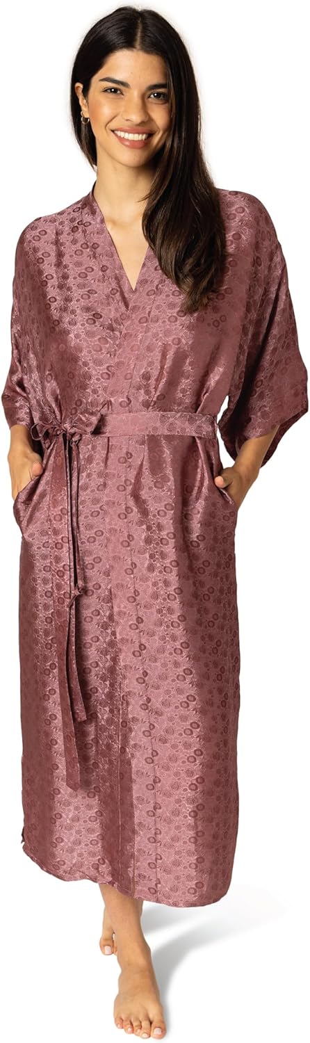 Tara Sartoria Luxury Artisan Silk Kimono Robe for Women, Jacquard, Washable, XS–4XL, Oprah Daily 2025