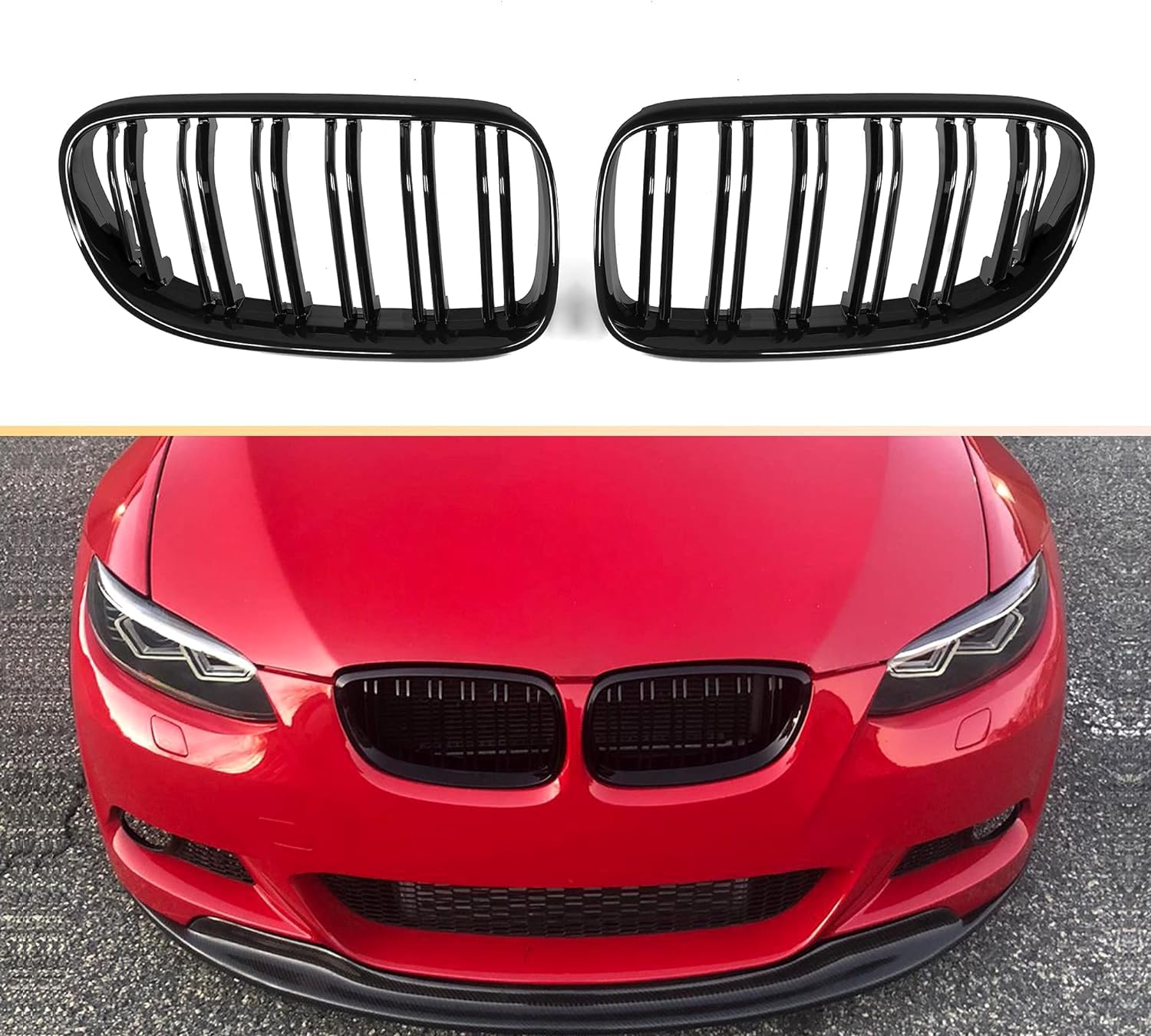 Calandre avant double barre noire E92 E93 pour remplacer grilles usées - 7