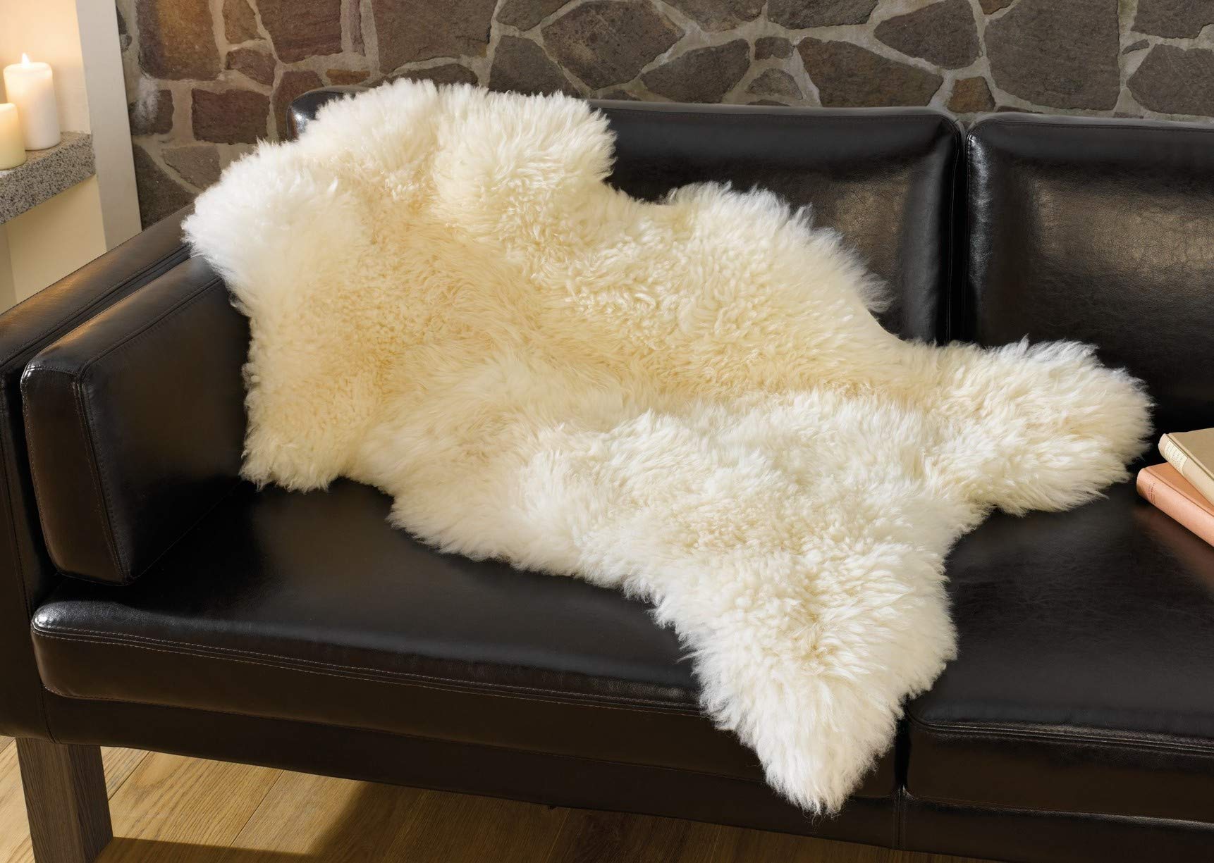 'Peau d'agneau "Nature Tapis Fourrure Véritable Fourrure Naturelle Peau de Mouton
