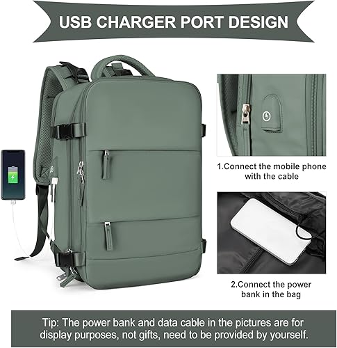 Miniatura 334 de coowoz Mochila de viaje grande para mujeres y hombres,Mochila de transporte,Mochila de senderismo impermeable para deportes al aire libre, Azul, 45