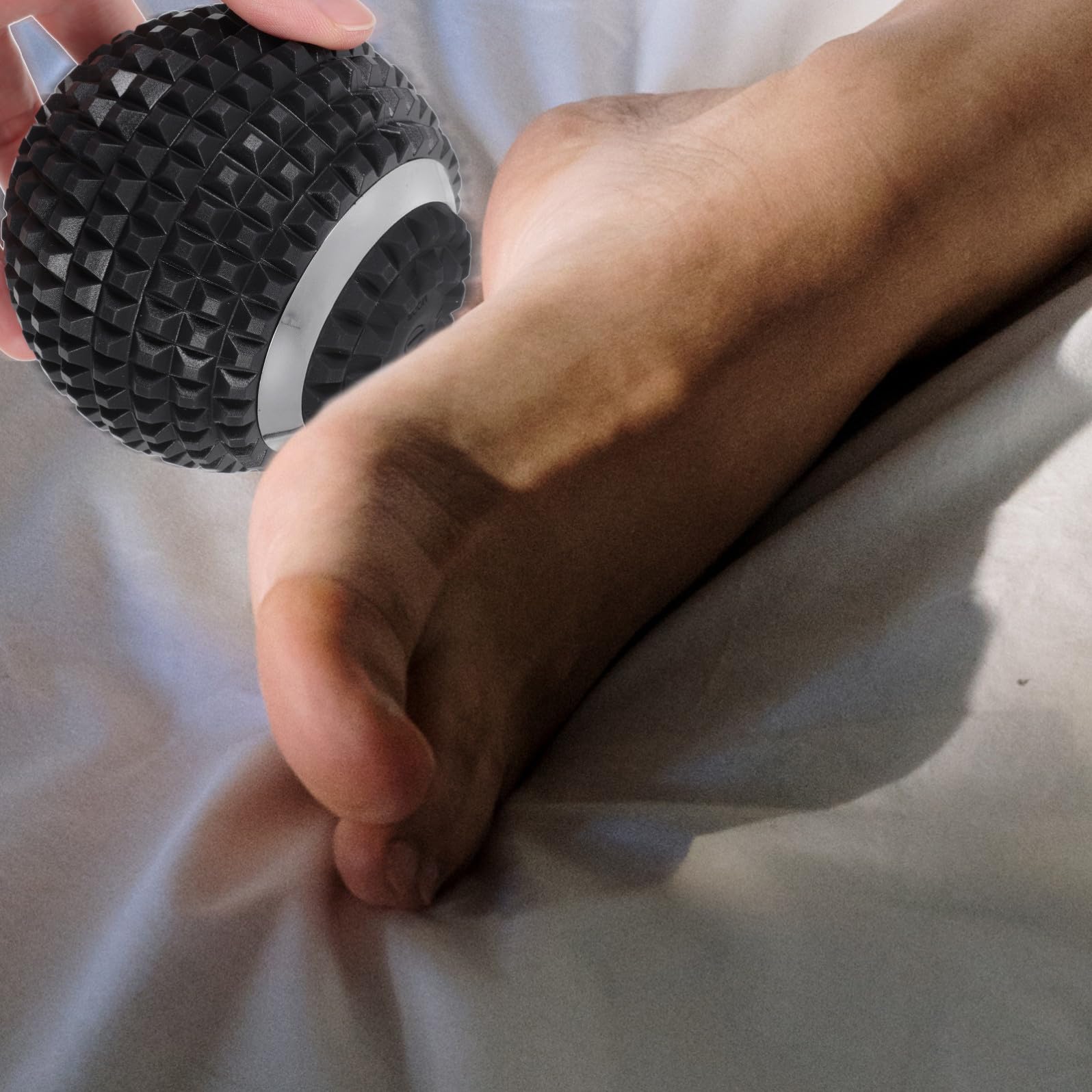 Palla per Massaggio Elettrica Nero in Abs Superficie Testurizzata per Rilassamento Muscolare e Riscaldamento, per Viaggi e Campeggio