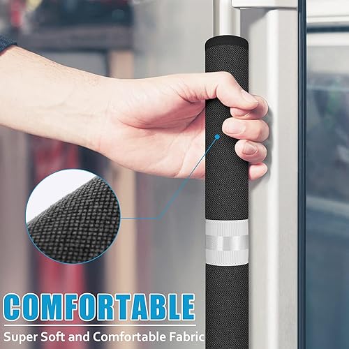 Miniatura 4 de Juego de 6 fundas para manija de puerta de refrigerador, mantiene tu aparato de cocina limpio de manchas de alimentos, manchas, goteo, aceite,