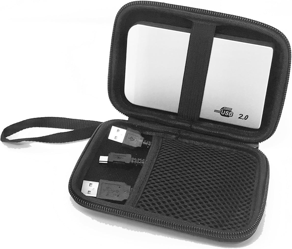 LUPO Hard Drive Case, Portable Shockproof EVA Hard Carry Pouch for External Hardrive and Cables, Lightweight Protective