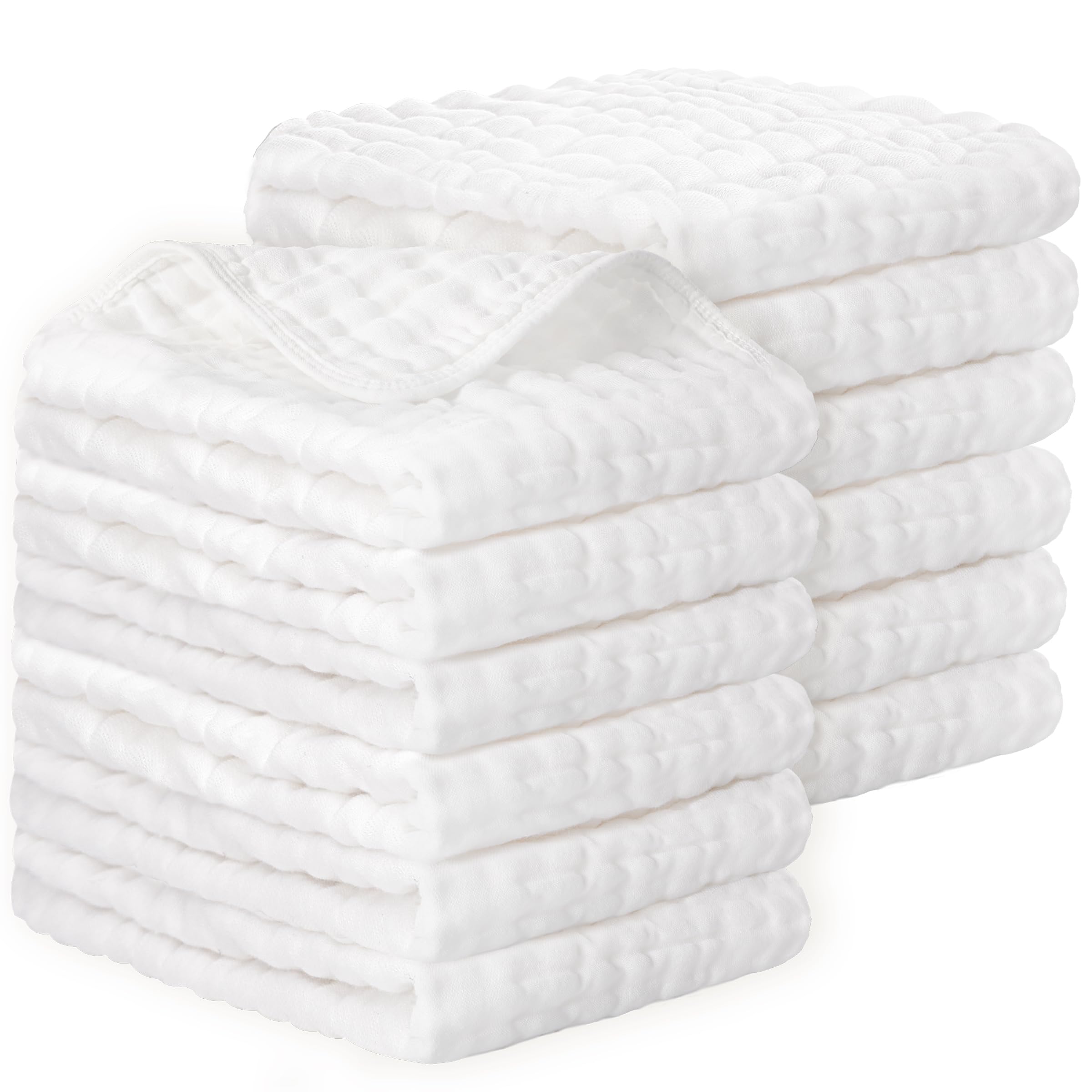 MUETKNYE Muslin Burp Cloths for Baby Boys & Girls Essentials Large 100% Cotton Burp Rags