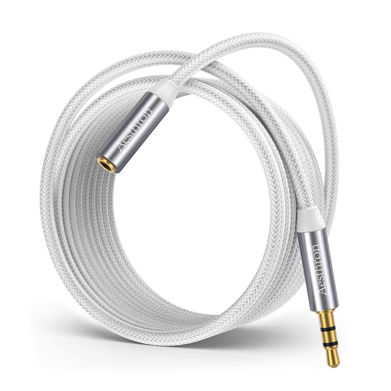 Aesthron Headphone Extension Cable 6.6 FT, 3.5MM Male to Female Extension Cable- 1/8 Aux Audio Cord Jack Extender Nylon Braided for Smartphones,
