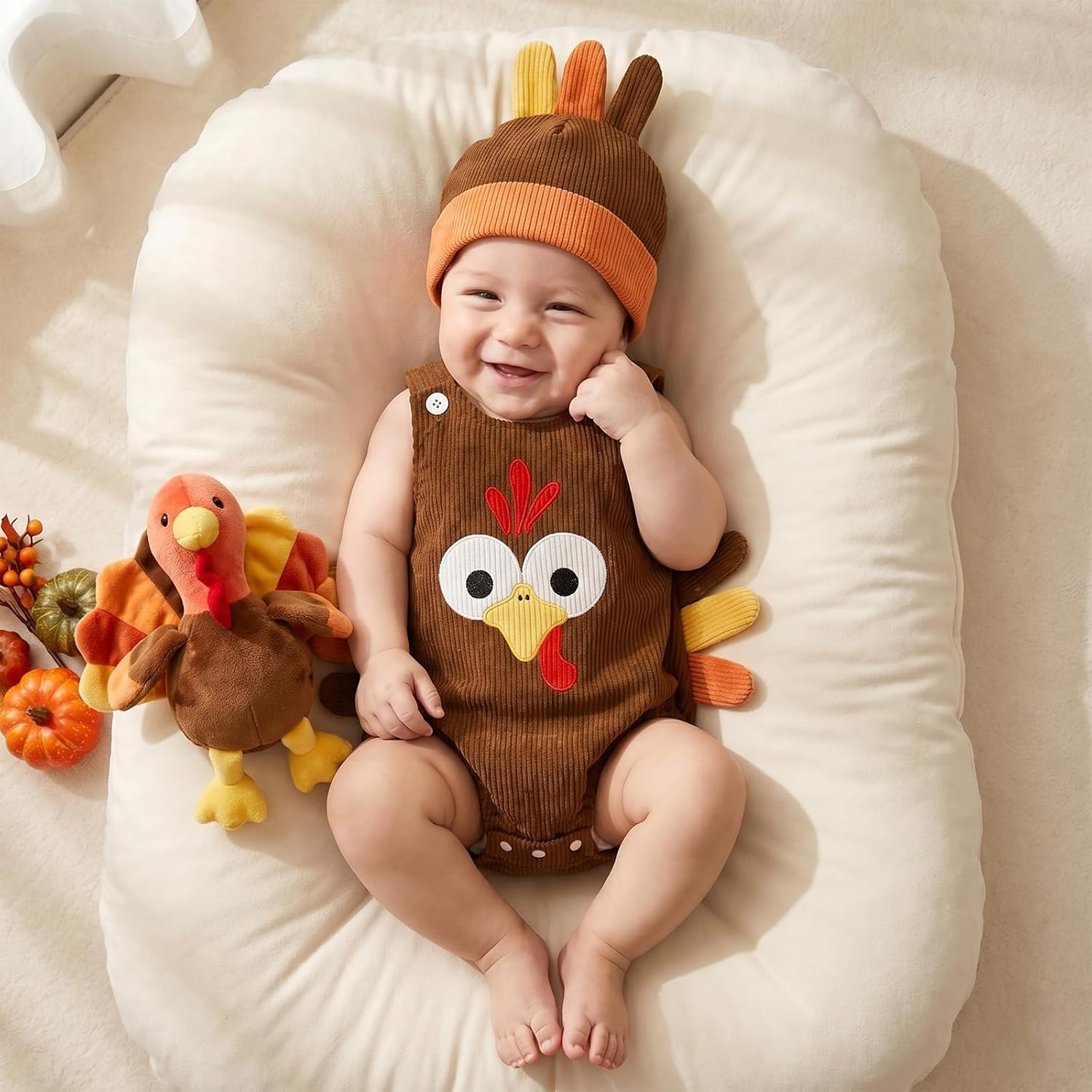 Baby Thanksgiving Costume Newborn Toddler Boy Girl Turkey Outfit 0-2Y