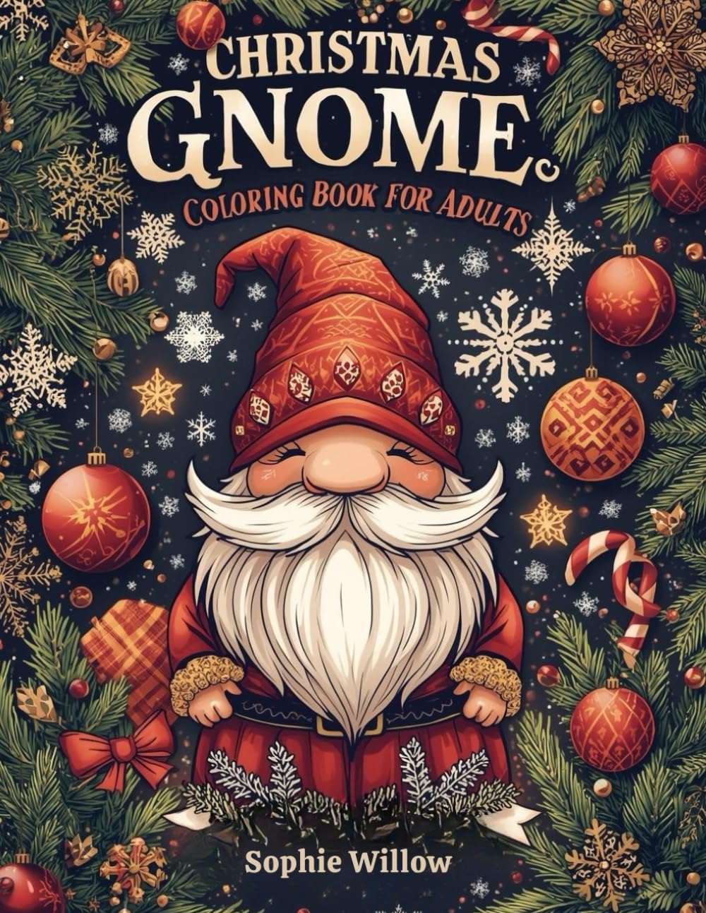 Christmas Gnome Coloring Book for Adults: Relaxing and Festive Coloring Pages Featuring Cute Winter Gnomes and Snowy Scenes