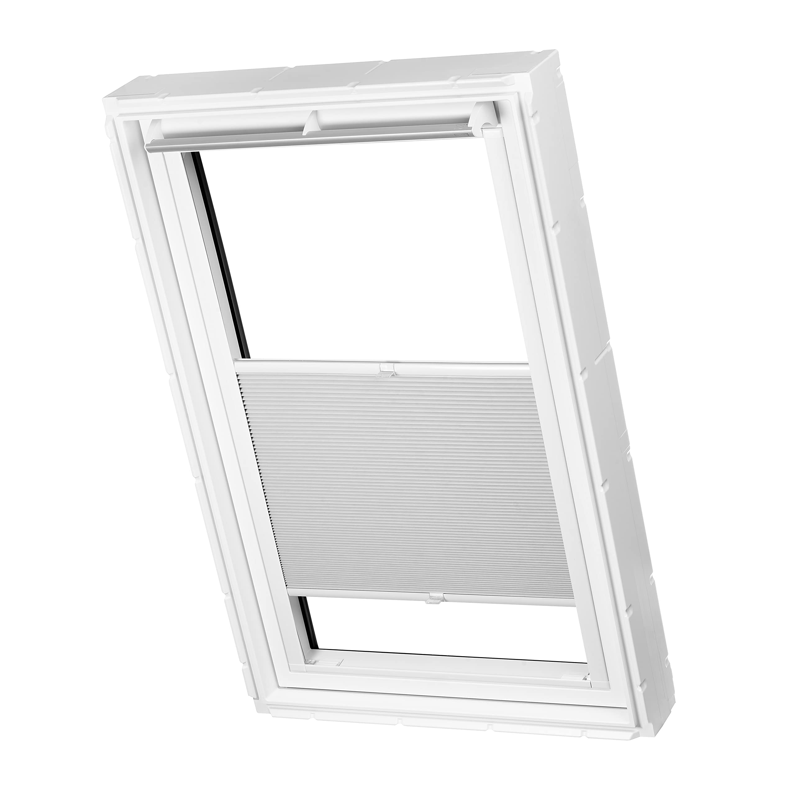 Ventanara® Roleta plisowana o strukturze plastra miodu, bez wiercenia, pasuje do okien Velux, plisowana, napięta, montaż na klej (SK08, szara, zaciemniająca, szara)