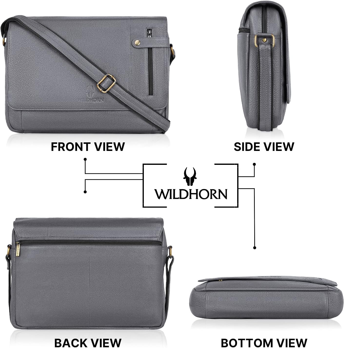 WILDHORN Leather Laptop Messenger Bag for Men