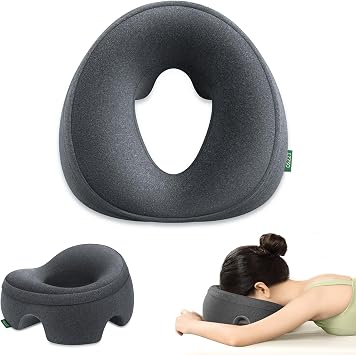 Prone Massage Pillow for Facial Support,Prone Pillow for Eye Surgery,Detachable Cover,Facial Ventilation Hole Design Dark Grey